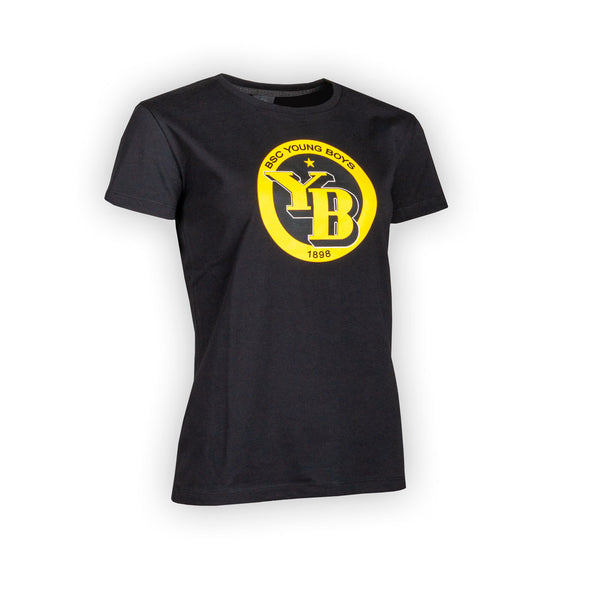 YB T-Shirt Logo Schwarz Damen